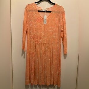NWT Simply Noelle Orange Long Sleeve Dress